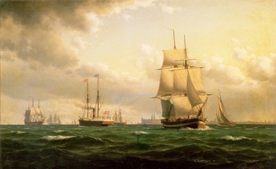 Shipping Off Elsinore Castle by Carl Emil Baagoe